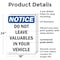Signmission Do Not Leave Valuables In Your Vehicle, 18 in W x Rectangle, Plastic OS-2PACK-NS-P-1824-V-11300 - alternate 2